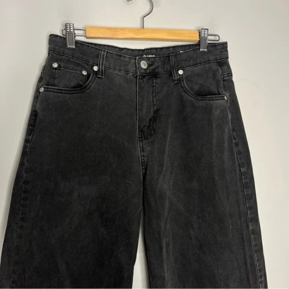Refuge Denim High Waist Loose Fit Baggy Black Retro Jeans, size 5 - Picture 3 of 12